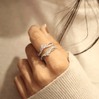 Curved Moissnaite ring