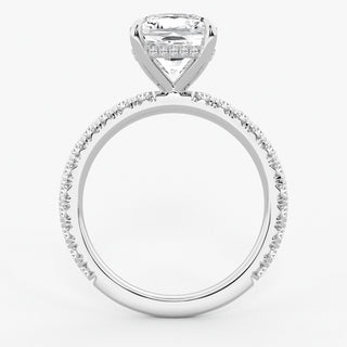 1.20 Carat Cushion Cut Moissanite Bridal Set Ring in Yellow Gold With Accent