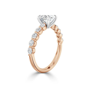 2.50 Carat Cushion Cut Bezel Set Moissanite Ring in Rose Gold