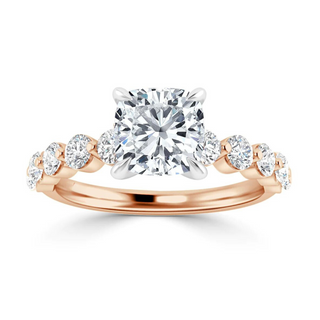 2.50 Carat Cushion Cut Bezel Set Moissanite Ring in Rose Gold