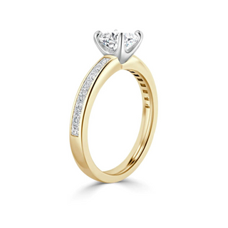 2.50 Carat Cushion Cut Moissanite Engagement Ring in Yellow Gold