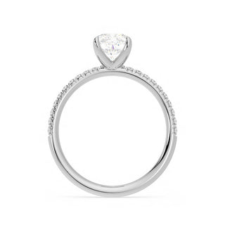1.20 Carat Cushion Cut Moissanite Ring With Accent In Yellow Gold