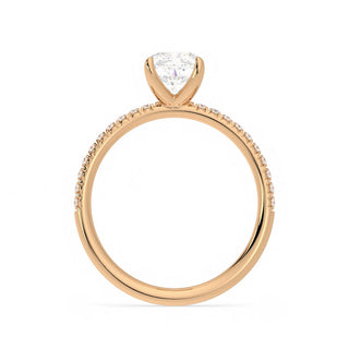 1.20 Carat Cushion Cut Moissanite Ring With Accent In Yellow Gold