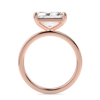 1.50 Ct Radiant Cut East West Solitaire Moissanite Ring in Rose Gold