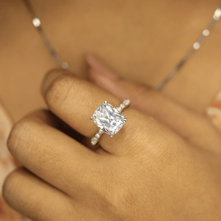 Elongated Cushion Moissanite Ring