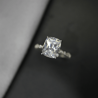 Elongated Cushion Moissanite Ring