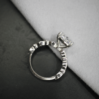 Elongated Cushion Moissanite Ring