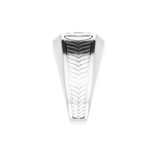 1 Carat Emerald Cut Bezel Set Moissanite Ring for Men