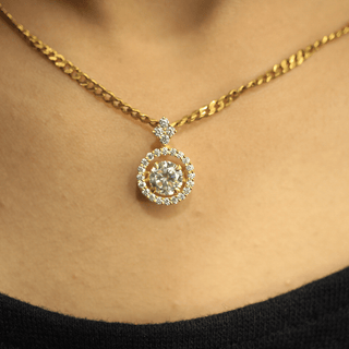 Moissanite Halo Pendant