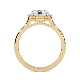 1.50 Ct Heart Cut Moissanite Halo Ring in White Gold