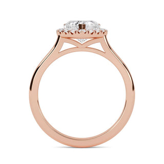 1.50 Ct Heart Cut Moissanite Halo Ring in White Gold