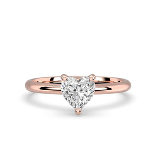 1 Carat Heart Shape Solitaire Moissanite Ring in Yellow Gold