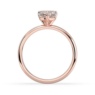 1 Carat Heart Shape Solitaire Moissanite Ring in Yellow Gold