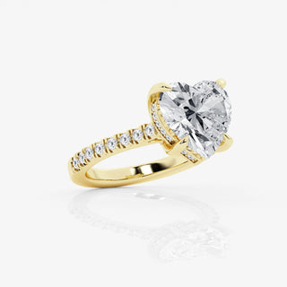 2 Ct Heart Cut Hidden Halo Moissanite Ring In White Gold