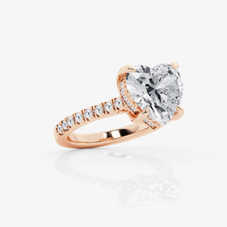 2 Ct Heart Cut Hidden Halo Moissanite Ring In White Gold