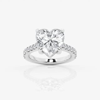 2 Ct Heart Cut Hidden Halo Moissanite Ring In White Gold