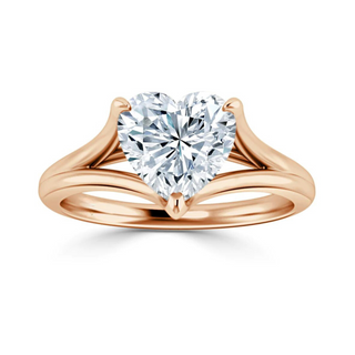 1.5 Carat Heart Cut Solitaire Moissanite Ring in Rose Gold