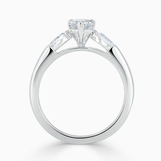 1.80 Ct Heart Shape Moissanite Three Stone Ring in White Gold
