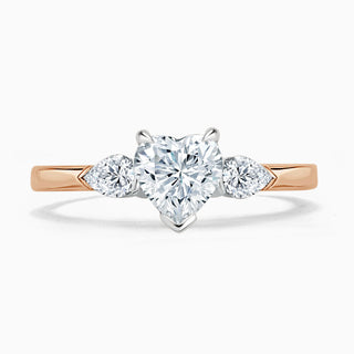 1.80 Ct Heart Shape Moissanite Three Stone Ring in White Gold