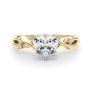 1 Carat Heart Shape Three Stone Twisted Moissanite Ring in Rose Gold