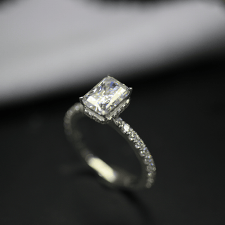 Hidden Halo Moissanite Engagement Ring