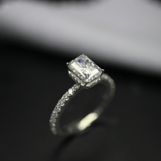Hidden Halo Moissanite Engagement Ring