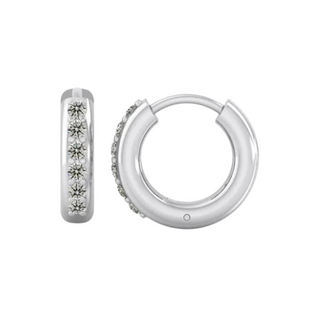 0.60 Ct Round Cut Moissanite Hoop Earrings For Unisex