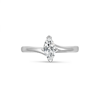 1.5 Carat Marquise Cut Solitaire Moissanite Ring in White Gold