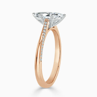 1.70 Carat Marquise Cut Cathedral Moissanite Ring in Yellow Gold