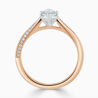 1.70 Carat Marquise Cut Cathedral Moissanite Ring in Yellow Gold