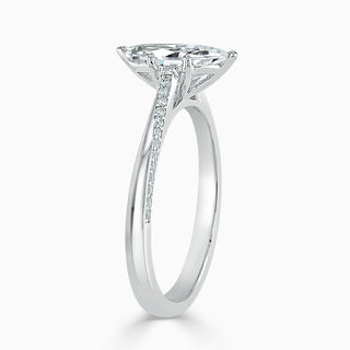 1.70 Carat Marquise Cut Cathedral Moissanite Ring in Yellow Gold