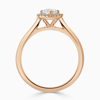 1.50 Carat Marquise Cut Halo Moissanite Ring in Rose Gold