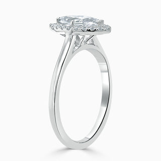 1.50 Carat Marquise Cut Halo Moissanite Ring in Rose Gold