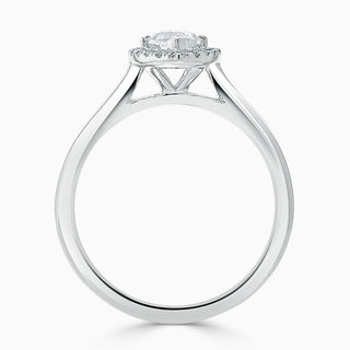 1.50 Carat Marquise Cut Halo Moissanite Ring in Rose Gold