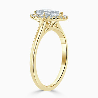 1.50 Carat Marquise Cut Halo Moissanite Ring in Rose Gold
