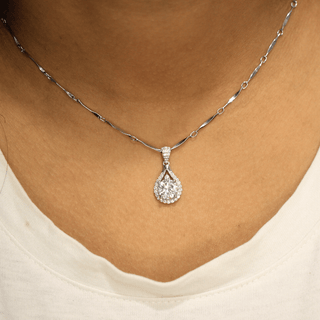Round Moissanite Halo Pendant