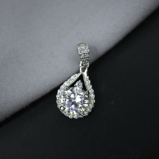 Round Moissanite Halo Pendant