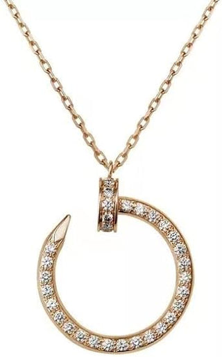 0.20 Carat Curved Nail Moissanite Unisex Pendant In White Gold