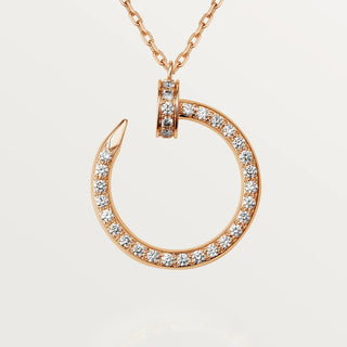 0.20 Carat Curved Nail Moissanite Unisex Pendant In White Gold