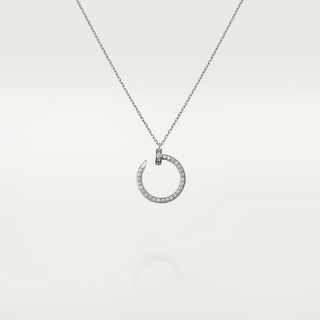 0.20 Carat Curved Nail Moissanite Unisex Pendant In White Gold