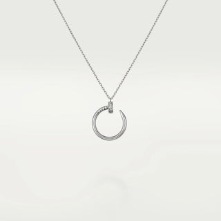 0.20 Carat Curved Nail Moissanite Unisex Pendant In White Gold