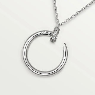 0.20 Carat Curved Nail Moissanite Unisex Pendant In White Gold