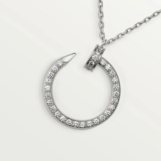 0.20 Carat Curved Nail Moissanite Unisex Pendant In White Gold