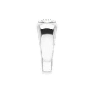 1 Carat Oval Cut Solitaire Moissanite Ring In White Gold For Mens