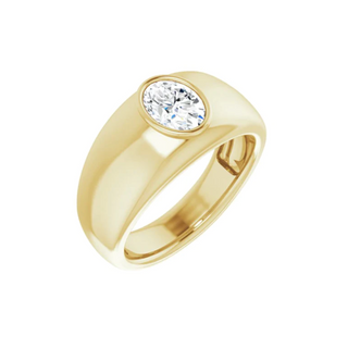 1 Carat Oval Cut Solitaire Moissanite Ring In White Gold For Mens