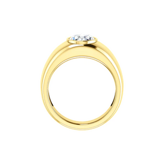 1 Carat Oval Cut Solitaire Moissanite Ring In White Gold For Mens