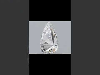 Rotating view of a pear cut moissanite gemstone, highlighting its brilliant sparkle, teardrop shape, and symmetrical facets.