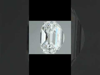 360° video view of a sparkling Asscher cut Moissanite, showcasing its clean step-cut facets and mirror-like depth.