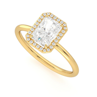 2 Ct Radiant Cut Halo Moissanite Ring in White Gold