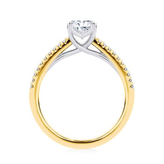 1.50 Ct Radiant Cut Cathedral Set Moissanite Ring in Rose Gold